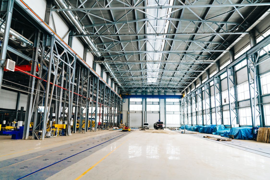 Warehouse with industrial floor coating