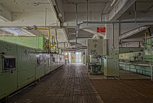 tile flooring in a manufacturing plant