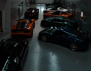 Cars parked in a showroom