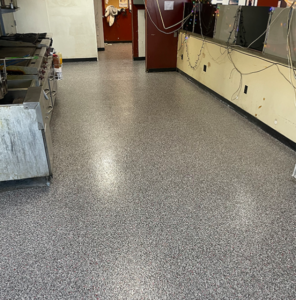 Epoxy steel-coated floor